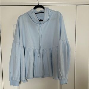 Aerie Light Blue Peplum Hoodie